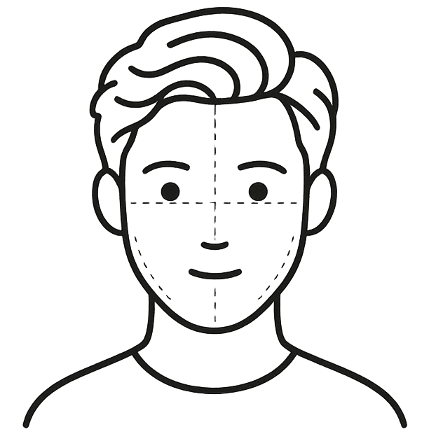 Face guide for hairstyle analysis